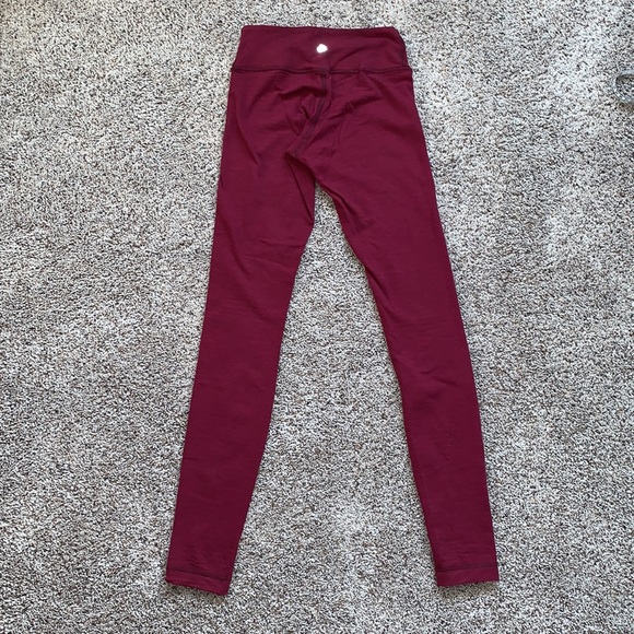 Lululemon Wunder Under Full Length Mid Rise Red Woven Pattern - Picture 4 of 8